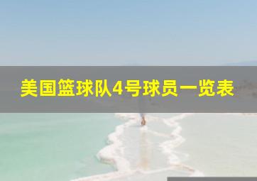 美国篮球队4号球员一览表