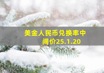 美金人民币兑换率中间价25.1.20