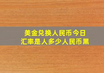 美金兑换人民币今日汇率是人多少人民币黑