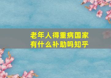 老年人得重病国家有什么补助吗知乎