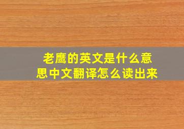 老鹰的英文是什么意思中文翻译怎么读出来