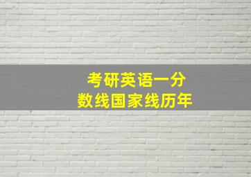 考研英语一分数线国家线历年