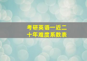 考研英语一近二十年难度系数表