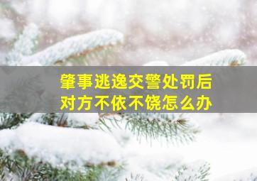 肇事逃逸交警处罚后对方不依不饶怎么办