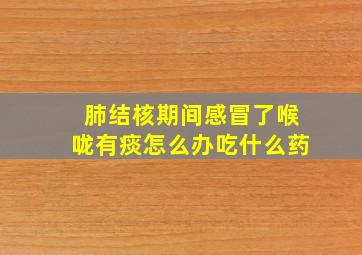 肺结核期间感冒了喉咙有痰怎么办吃什么药