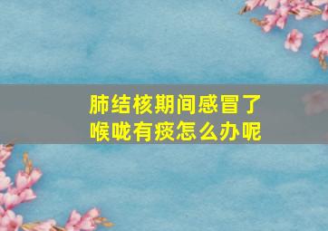 肺结核期间感冒了喉咙有痰怎么办呢