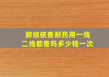 肺结核查耐药用一线二线都查吗多少钱一次