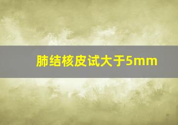 肺结核皮试大于5mm