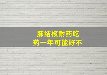 肺结核耐药吃药一年可能好不