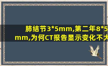 肺结节3*5mm,第二年8*5mm,为何CT报告显示变化不大