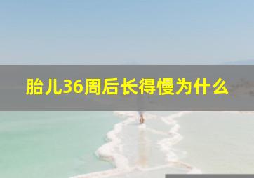 胎儿36周后长得慢为什么