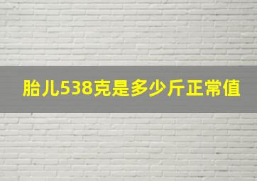 胎儿538克是多少斤正常值