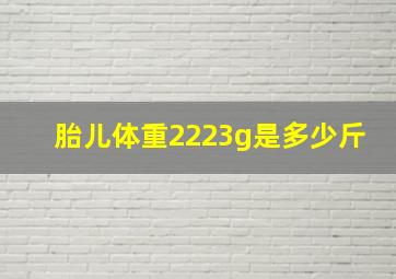 胎儿体重2223g是多少斤