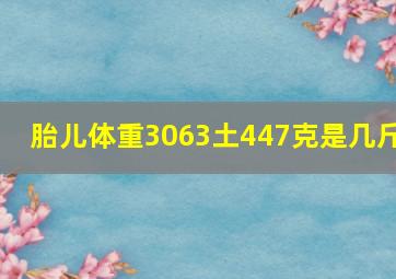 胎儿体重3063土447克是几斤