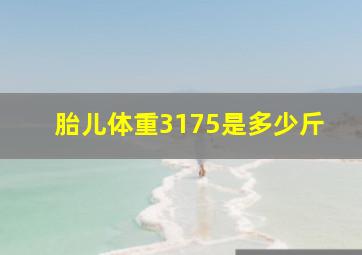 胎儿体重3175是多少斤