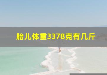 胎儿体重3378克有几斤