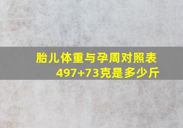 胎儿体重与孕周对照表497+73克是多少斤