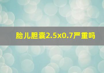 胎儿胆囊2.5x0.7严重吗