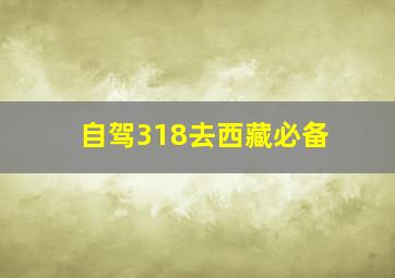 自驾318去西藏必备