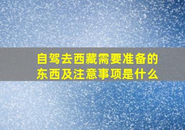 自驾去西藏需要准备的东西及注意事项是什么