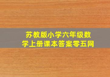 苏教版小学六年级数学上册课本答案零五网