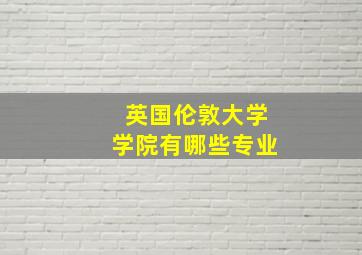 英国伦敦大学学院有哪些专业