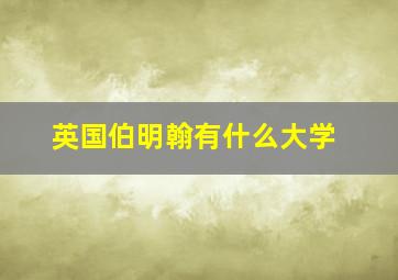 英国伯明翰有什么大学