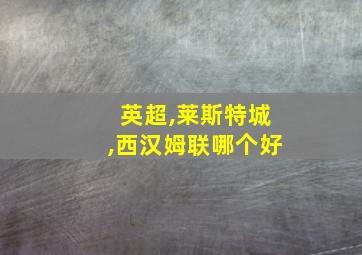 英超,莱斯特城,西汉姆联哪个好