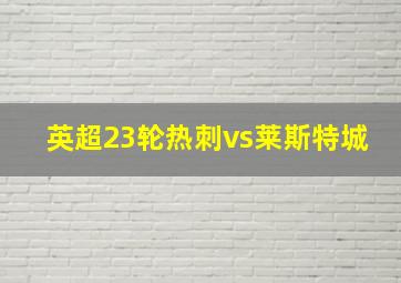 英超23轮热刺vs莱斯特城