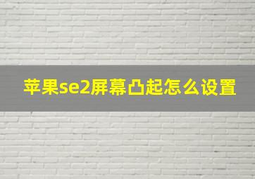 苹果se2屏幕凸起怎么设置