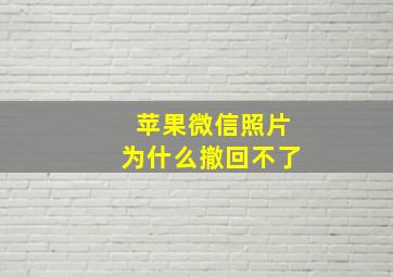 苹果微信照片为什么撤回不了