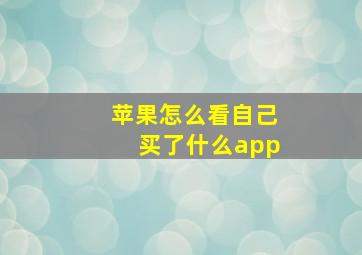 苹果怎么看自己买了什么app