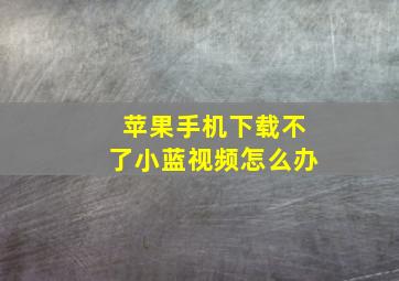 苹果手机下载不了小蓝视频怎么办