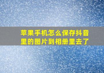 苹果手机怎么保存抖音里的图片到相册里去了