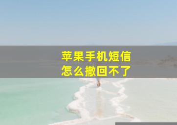 苹果手机短信怎么撤回不了