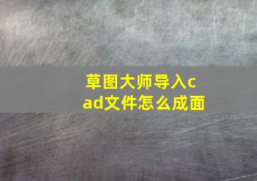 草图大师导入cad文件怎么成面