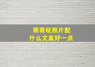 萌萌哒照片配什么文案好一点