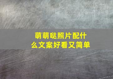 萌萌哒照片配什么文案好看又简单