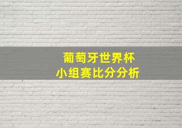 葡萄牙世界杯小组赛比分分析