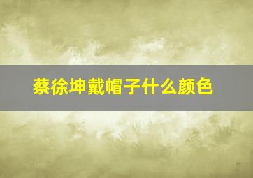 蔡徐坤戴帽子什么颜色