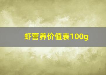 虾营养价值表100g