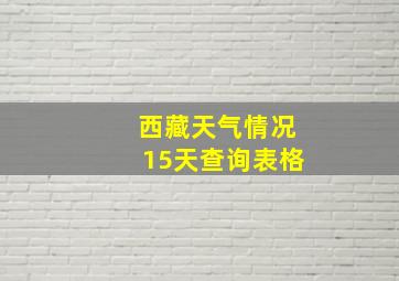 西藏天气情况15天查询表格