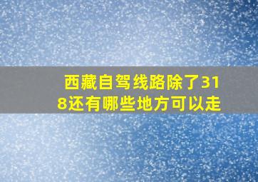 西藏自驾线路除了318还有哪些地方可以走