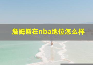 詹姆斯在nba地位怎么样