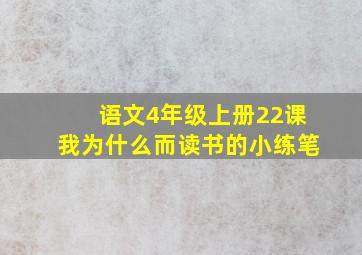 语文4年级上册22课我为什么而读书的小练笔