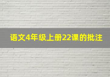 语文4年级上册22课的批注