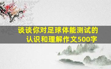 谈谈你对足球体能测试的认识和理解作文500字