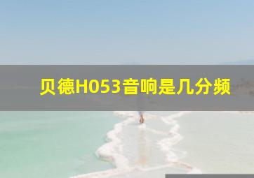 贝德H053音响是几分频