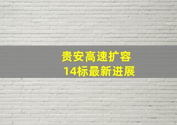 贵安高速扩容14标最新进展