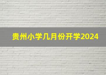 贵州小学几月份开学2024